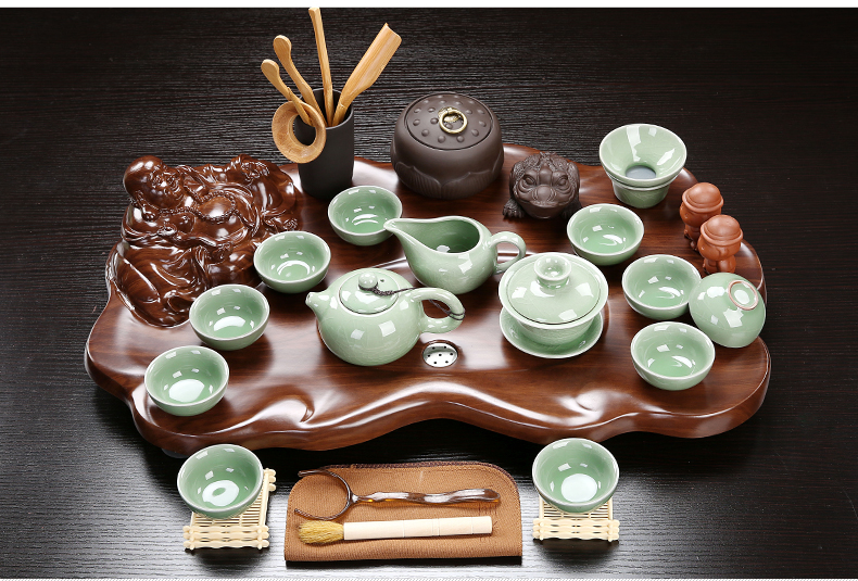 True sheng rosewood tea tray was set a complete set of kung fu tea set ceramic tea pot - calving cups domestic Chinese teapot