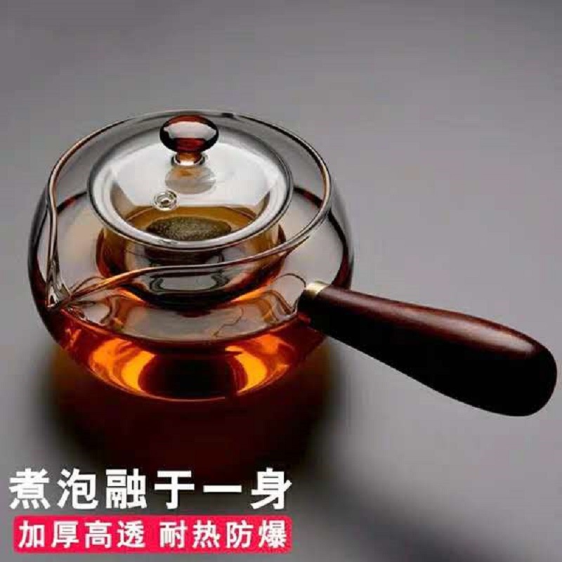 True sheng high - temperature cooking pot home transparent glass filter pot of the small orange teapot kunfu tea tea set