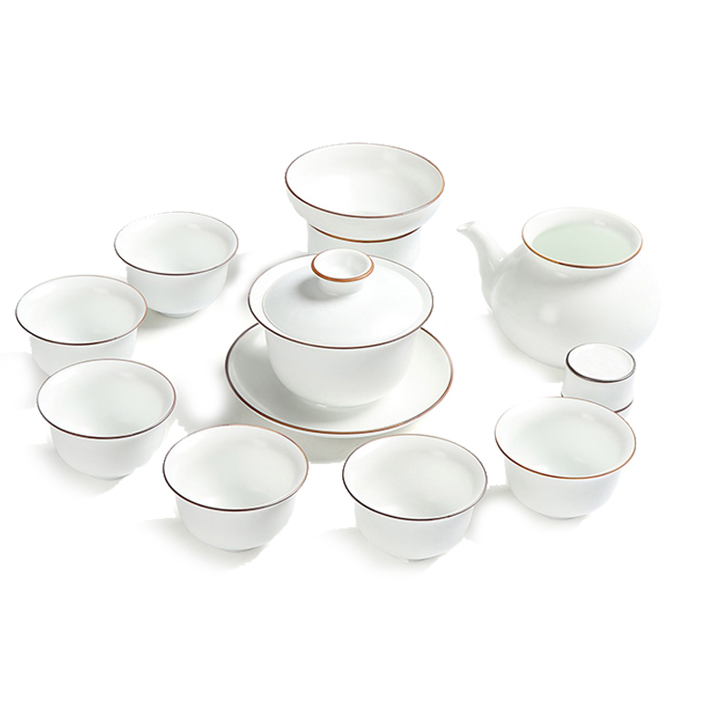 True sheng kung fu tea set fat white tea tureen tea cups of a complete set of ceramic tea set reasonable tea cups