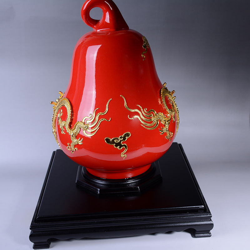 Really hold wedding furnishing articles paint line carve ceramic wedding festive red Chinese red pumpkin house decoration household work