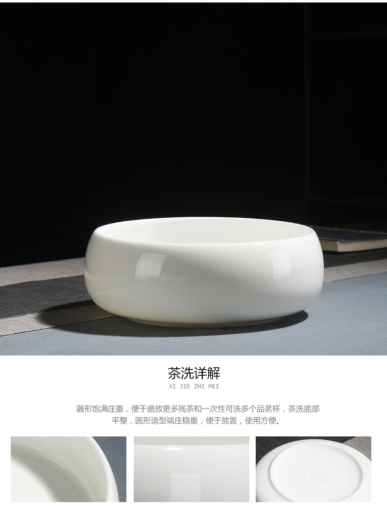 True sheng white porcelain kung fu tea set ceramic teapot cup household contracted a whole set of gift set suet jade contracted