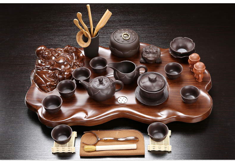 True sheng rosewood tea tray was set a complete set of kung fu tea set ceramic tea pot - calving cups domestic Chinese teapot