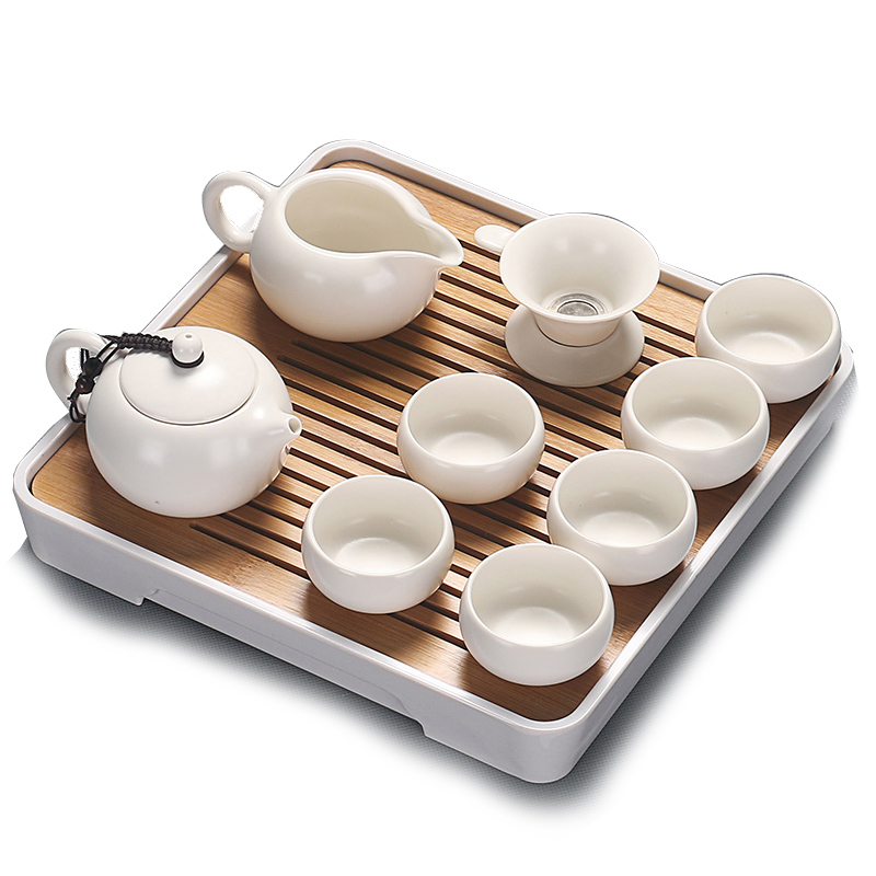 Light luxury guest tea set Tea office small tea Japanese set set Glass pot Household living room accessories Cup Kung fu bubble