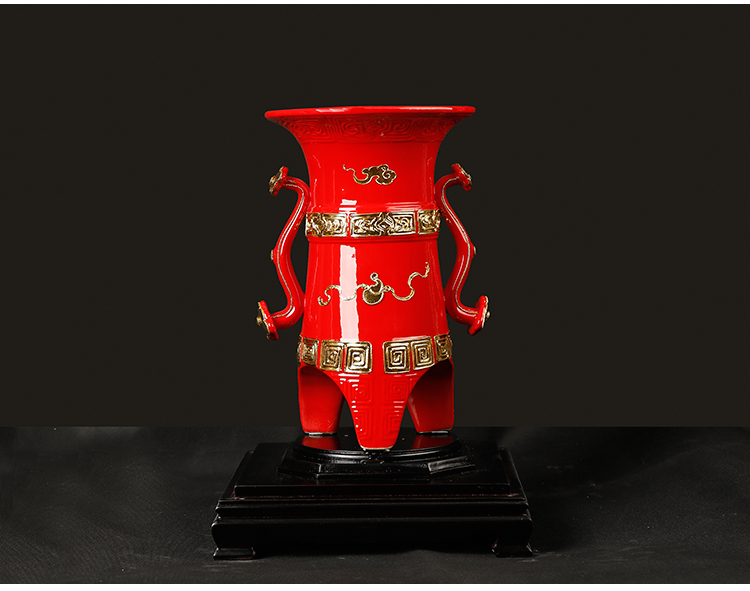 True goblets China red paint line carve longteng shengshi ruyi modelling feng shui furnishing articles rich ancient frame China office