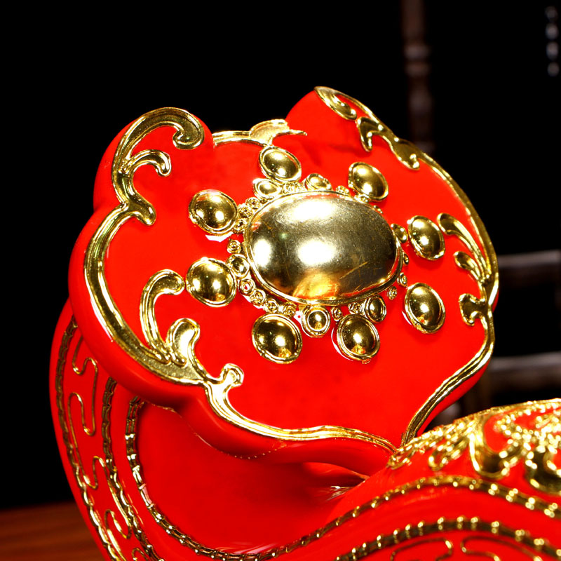 Really sheng min porcelain macro boutique the opened China red porcelain ceramic ruyi high - grade home furnishing articles version into the sitting room