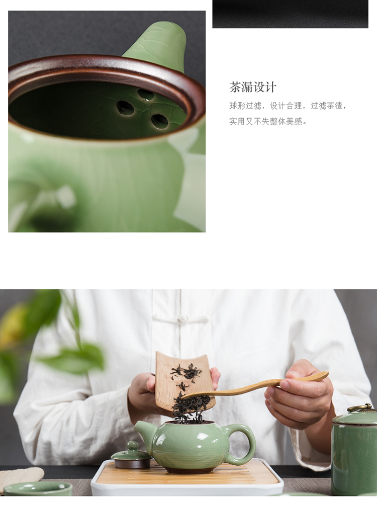 True sheng travel tea set suit portable package household contracted small Japanese ceramic cups elder brother kung fu tea set dry up