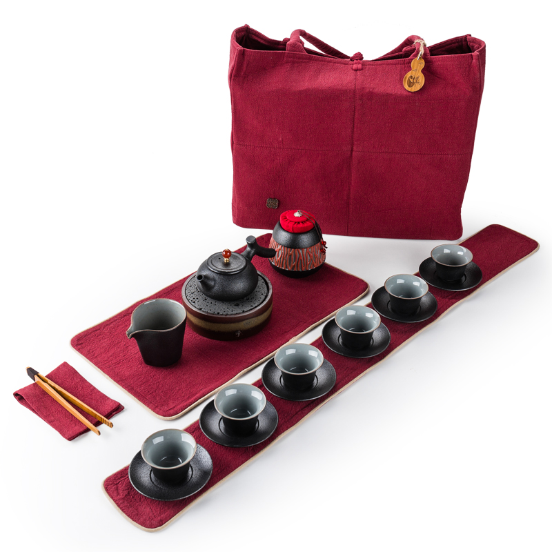 True sheng kung fu tea set suit of black ceramic teapot teacup restoring ancient ways of a complete set of Japanese coarse TaoChan tea tea