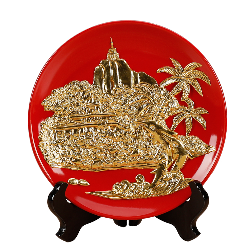 Really sheng xiamen special paint line carve gulangyu ceramic decoration plate bracket furnishing articles rich ancient frame household decoration