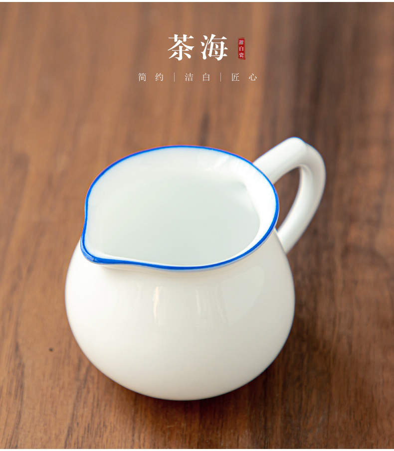 Really sheng kung fu tea set office home Japanese small tea tray was white porcelain teapot teacup ceramic thin tire mercifully