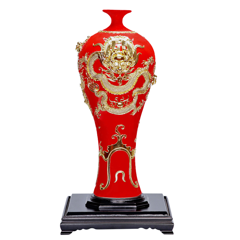 Really sheng Chinese style style paint line carve red ceramics festival longteng times big sitting room furniture business office