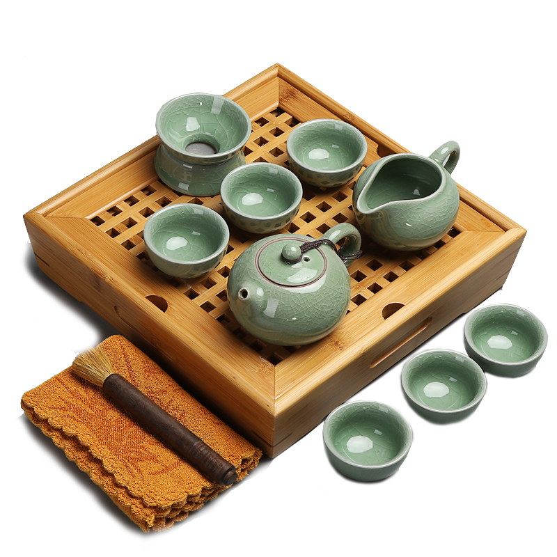 Brother really fill the whole up and exquisite kung fu tea sets tea bamboo tea tray tea sea water suit small family