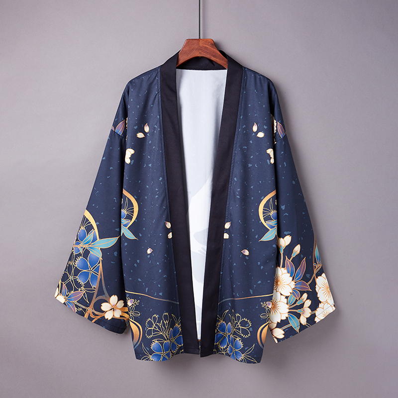 Summer Japanese-Style Kimono Ukiyo-E Dragon Robe Haori Harajuku Chinese Style Anime Kimono Cardigan Sun Protection Clothing