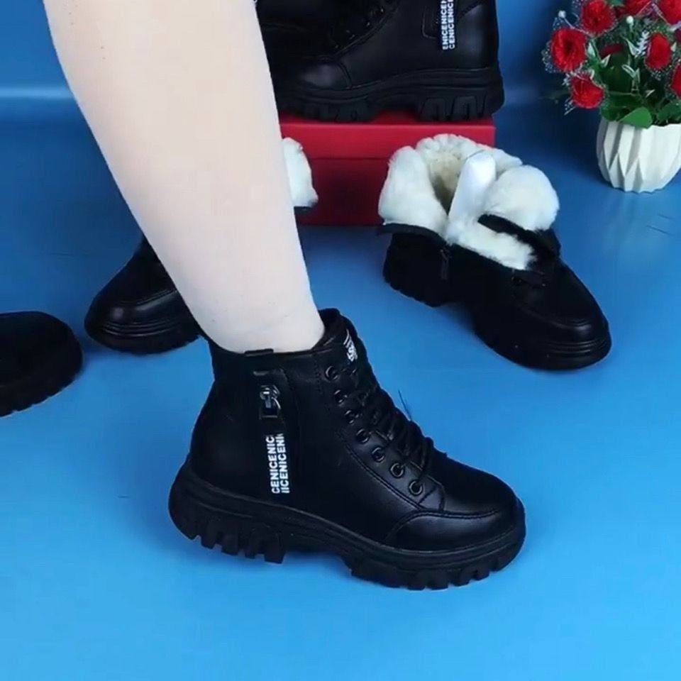 Brand Stock Genuine Leather Snow Boots for Women 2025 New Winter Fleece-Lined Warm Martin Boots Non-Slip Soft-Soled Cotton Shoes for Women
