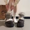 Platform Snow Boots for Petite Women, 2025 New Winter Style, Slimming, Lace-Up, Fleece-Lined, Thickened Short Boots