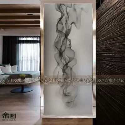 Customized modern simple art glass partition screen living room decoration entry porch frosted tempered process light transmission