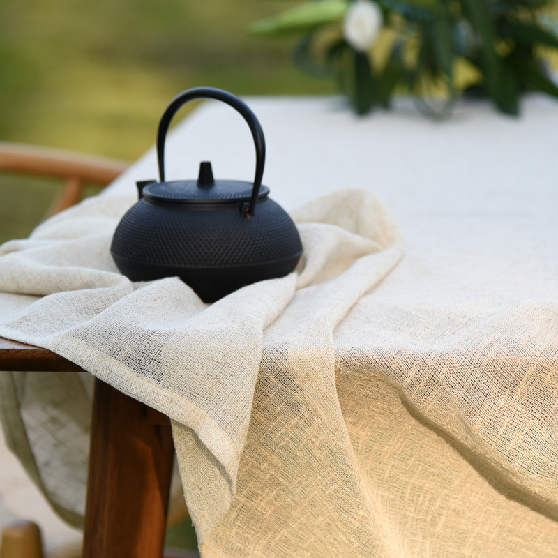 Classical cotton linen pure linen table cloth Chinese style Japanese tea table meditation vegetarian color table cloth art tea ceremony tea art performance