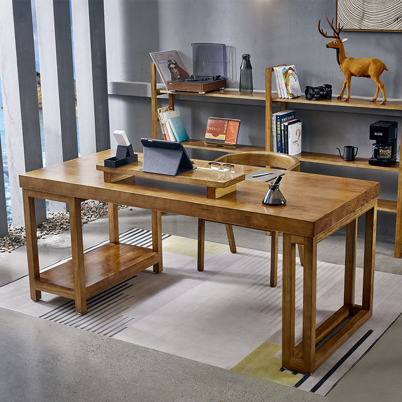 American modern minimalist home desk loft book room desk subdesk desktop solid wood light extravagant desk