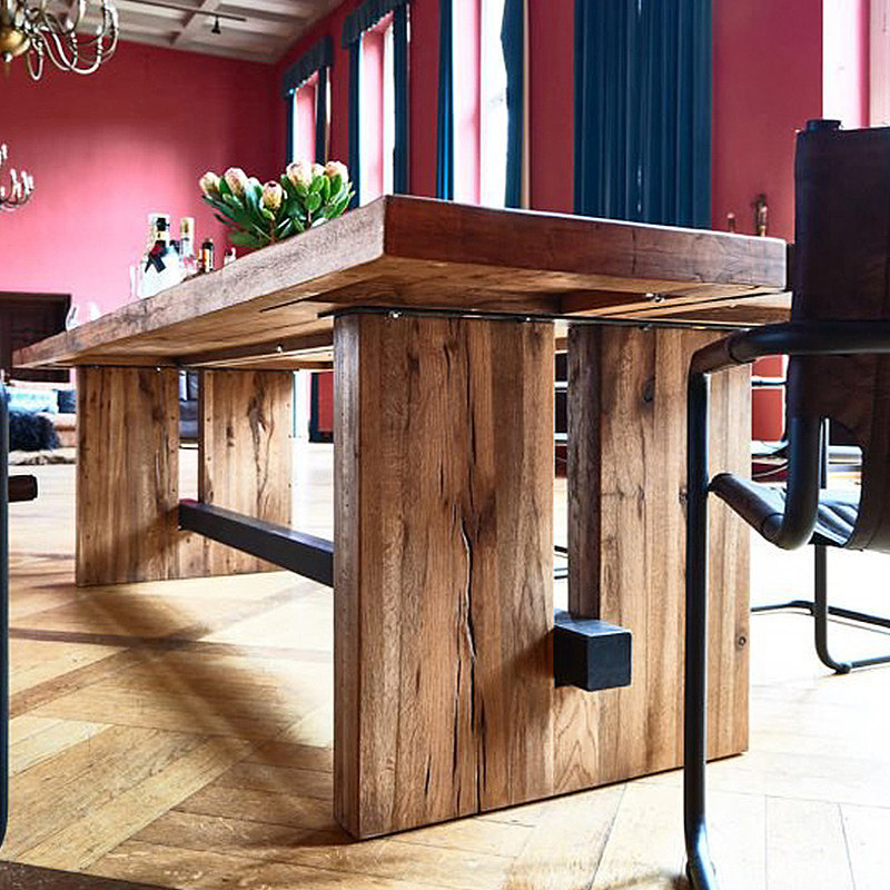 American industrial style desk solid wood conference table long table simple modern workbench table negotiation table and chair combination - Taobao