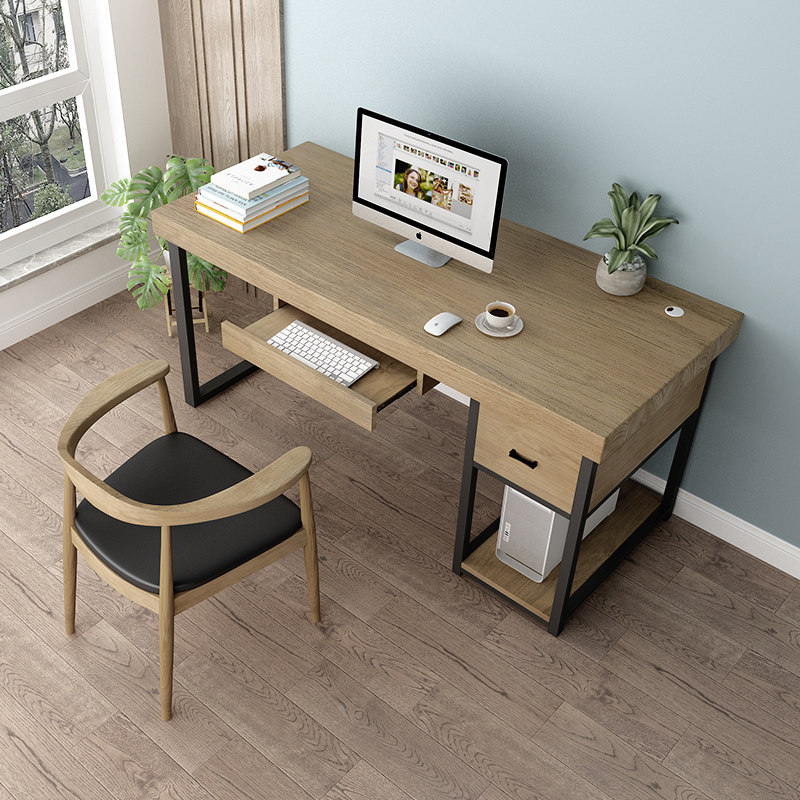 Solid wood computer desk desktop home desk students study table and chairs suit minimalist modern book room Bedroom desk