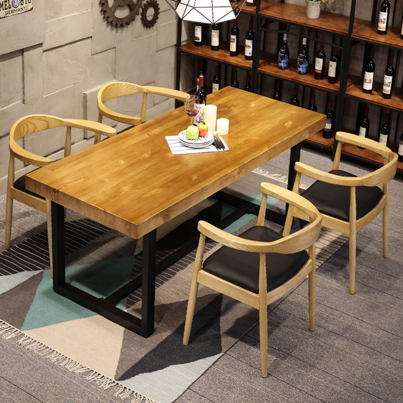 Nordic Dining Table And Chairs Combined Modern Minima Dining Table Rectangular Home Small Household Type Casual Solid Wood Table Dining Table