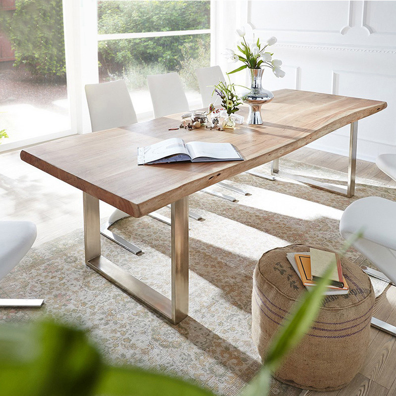 Solid Wood Meeting Table Long Table American Industrial Wind Desk Brief Modern Strip Negotiation Table Small Training Table