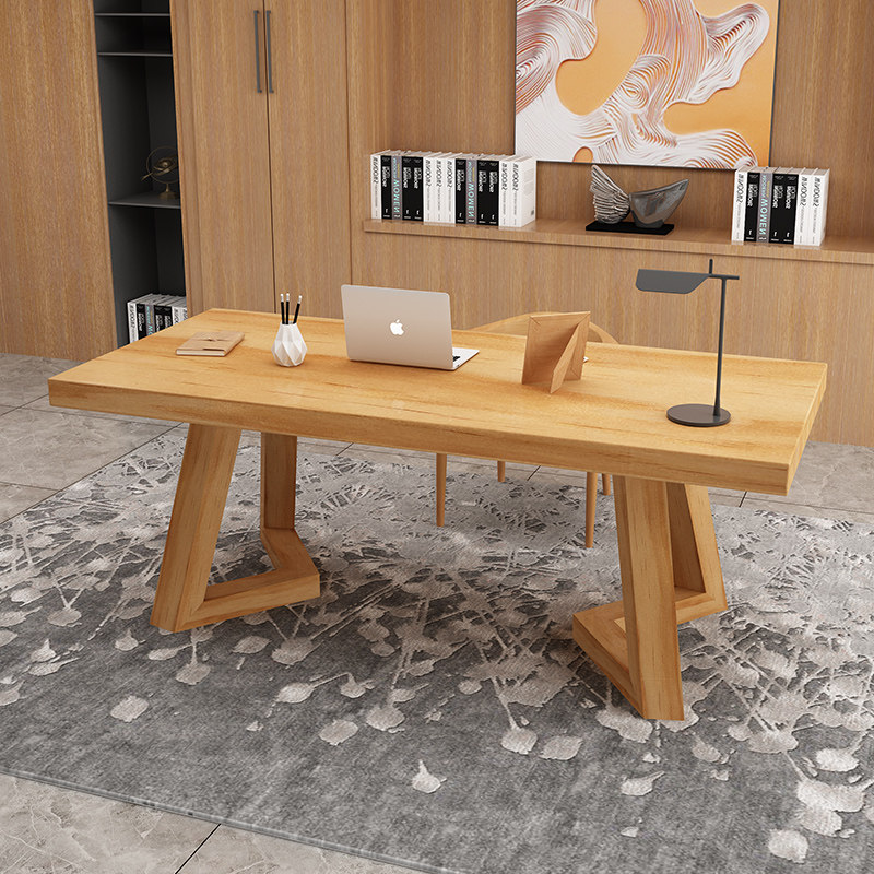 Full Solid Wood Desk Home Desk Brief Modern Student Desk Son Long Strip Table Bedroom Desktop Computer Desk