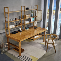 Solid Wood Bedroom Desk Bookshelf Combo Integrated Brief With Keyboard Tug Host Tolearn Home Computer Writing Desk