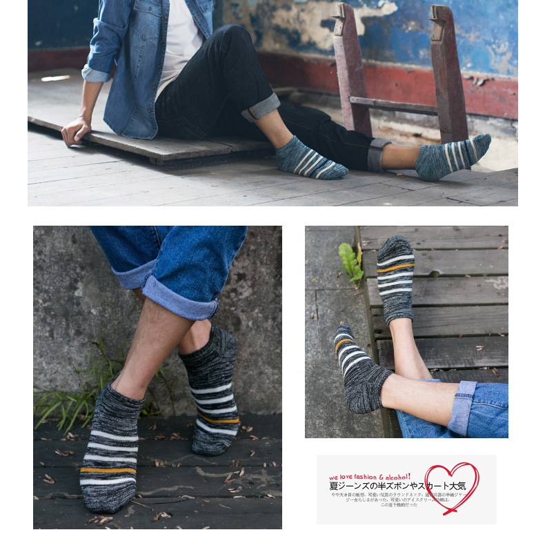 Neway vớ nam vớ cotton vớ mùa thu và mùa đông dày khăn vớ nam thấp để giúp thể thao khử mùi sọc nam vớ vớ dài