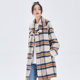 KingPrince plaid lapel single-breasted long woolen coat for men and women in autumn and winter warm and trendy coats