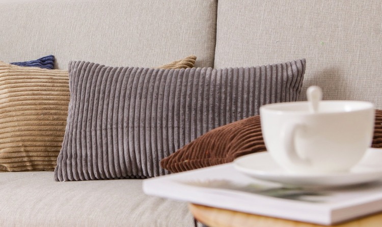 Gối Màu Rắn Corduroy Sofa Eo Gối Ghế hình chữ nhật Lumbar Xe Đệm Giường Gối Không Có Lõi gối dựa lưng
