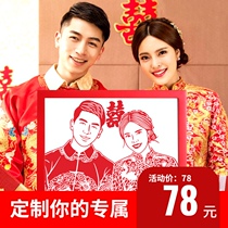 Wedding gift photo custom-made to send foreigners commemorative creative diy birthday gift decoration character portrait paper-cut