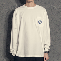 Yi smiley face embroidery long sleeve T-shirt men autumn leisure wild boys base shirt men autumn coat