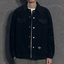 Yi 2020 Autumn retro corduroy jacket lapel casual trend mens coat solid color literary retro