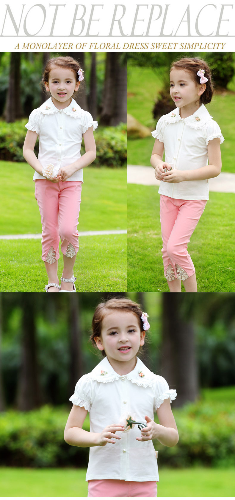 Chemise fille à manche courte en coton - Ref 2086413 Image 17