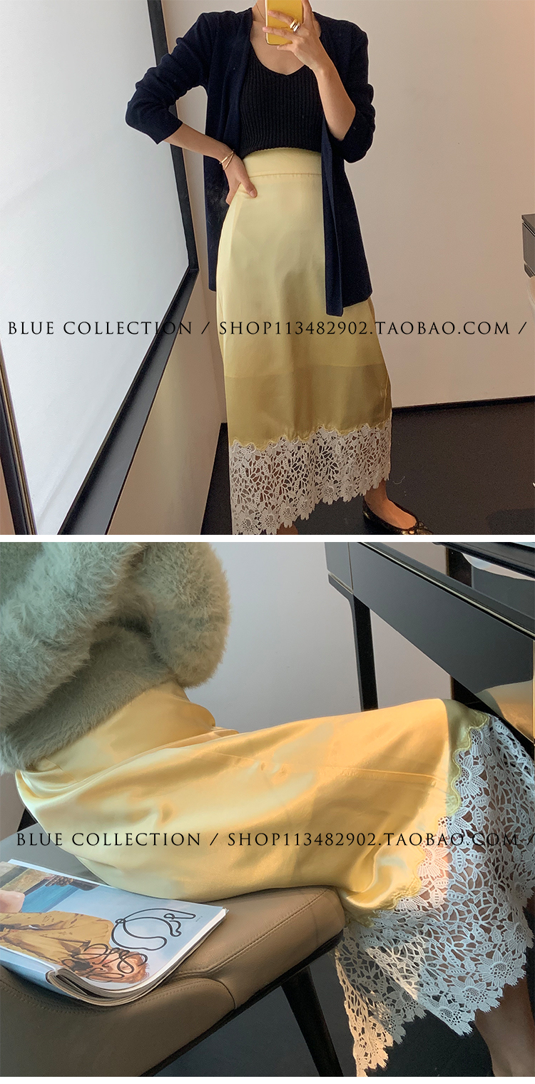 BLUE BỘ SƯU TẬP 2019S / S Váy lụa - Váy chân váy cá tính