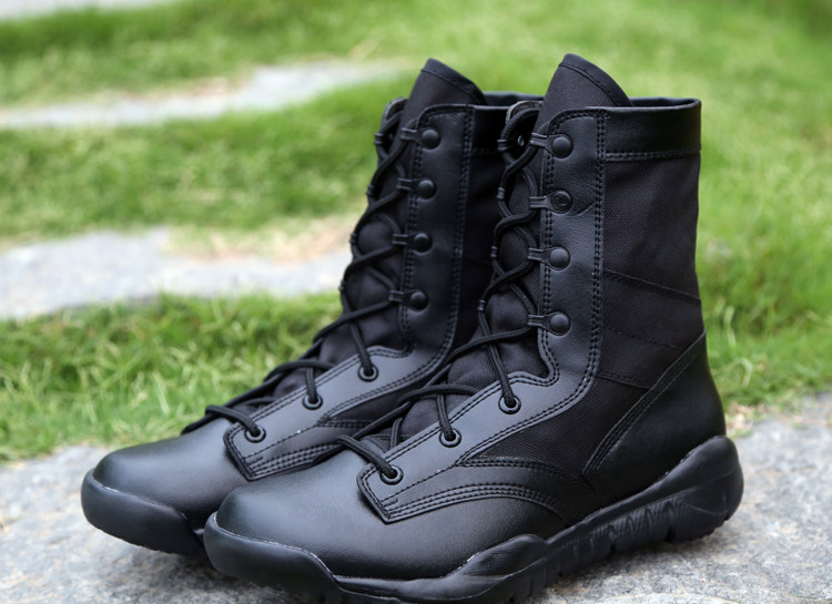 Boots militaires en cuir - Ref 1397129 Image 13