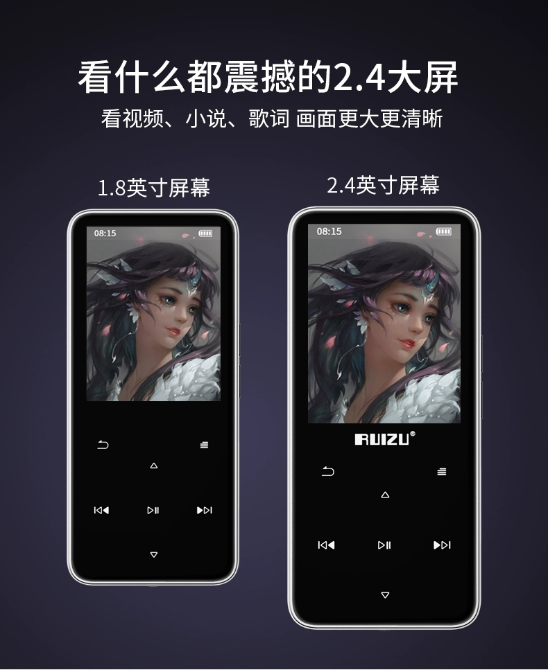 Original RUIZU D10 Sport Bluetooth MP3 Player 8gb with 2.4 In touch Screen FM,Recording,E-Book,Clock,Built-in speakers sony mp3 player