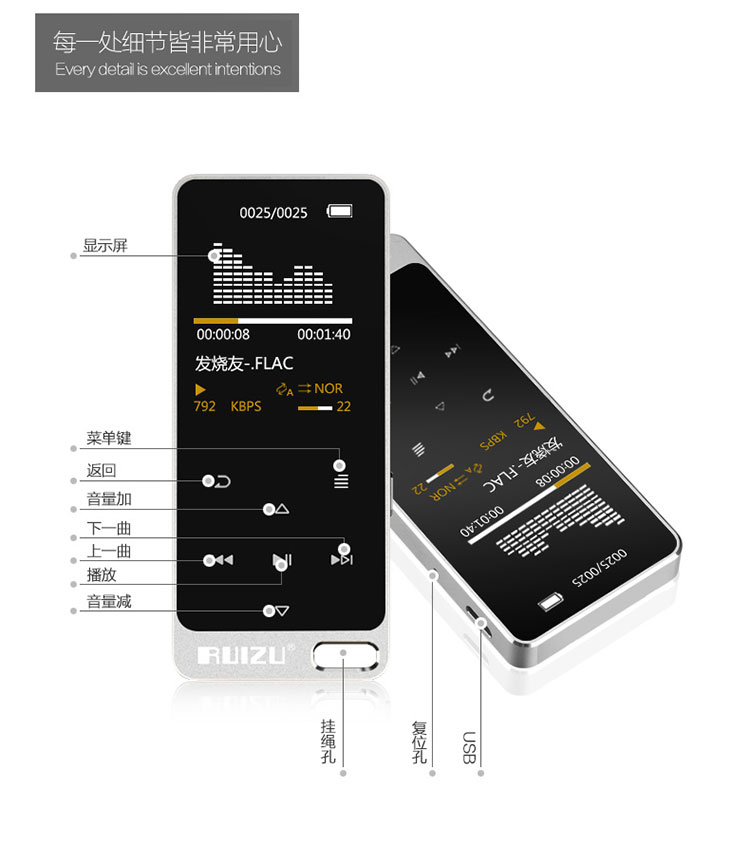 máy nghe nhạc bluetooth the thao Rui gia đình X05 máy nghe nhạc MP3 màn hình cảm ứng lossless nhạc máy nghe nhạc mini di động thông minh mỏng phần sinh viên MP5 MP4 với một giọng nói ồn ào thẻ lời bài hát ghi âm 	máy nghe nhạc ak100
