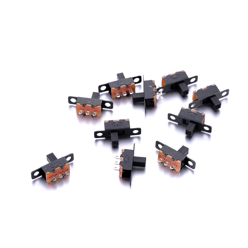 With screw hole SS12F15 three-foot toggle sliding switch 1P2T 1 row 2 stalls 3 foot handle high 4MM-Taobao