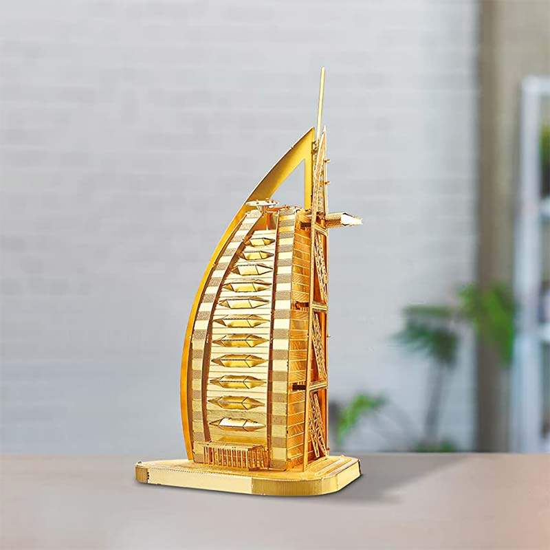 Cool Tide Play Metal Free Glue DIY Assembly Model Free Glue 3D Solid Puzzle Famous Building Sailing Hotel-Taobao