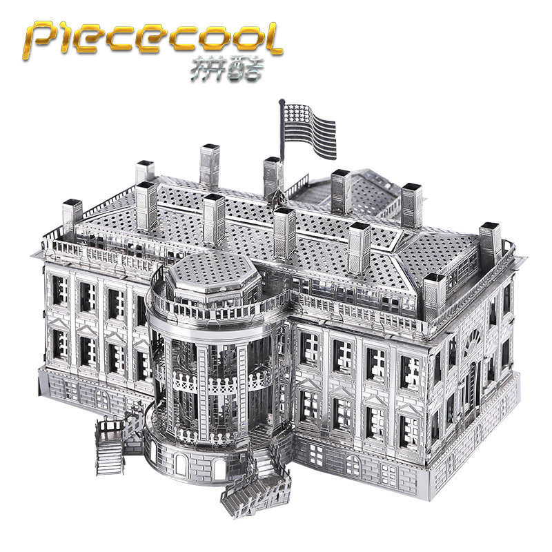 Cool trendy all-metal stainless steel DIY assembled model 3D three-dimensional glue-free architectural puzzle exquisite gift