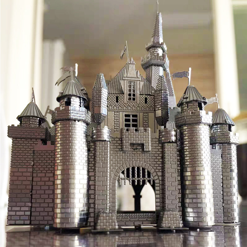 3D Metal Solid Jigsaw Puzzle Assembly Model Amusement Park Sleeping Beauty Castle Skyscraper more than 14 Non-Child Toys