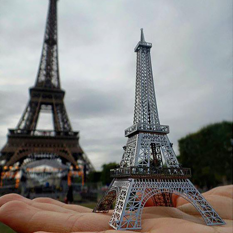 Love Parquet All-metal Diy Building Assembly Model 3D Mini Solid Jigsaw the Eiffel Tower of the Eiffel Tower