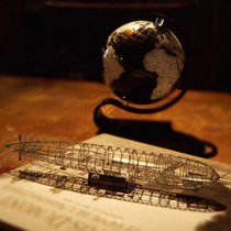 Full metal Stainless steel DIY Assembly Model 3D Stereo Puzzle LED Zeppelin Skeleton Iron Box 