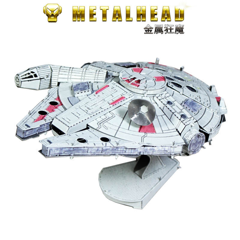 Love Parquet All Metal Stainless Steel DIY Assembly Model 3D Mini Color Millennium Falcon
