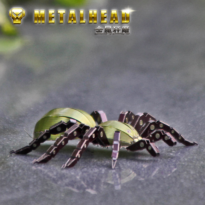 Love spell all metal stainless steel DIY assembly model 3D mini three-dimensional puzzle color spider red crown