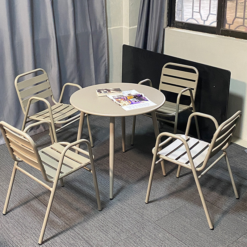 Outdoor simple leisure table and chair aluminum alloy waterproof chair indoor negotiation table and chair combination open-air courtyard balcony outside swing