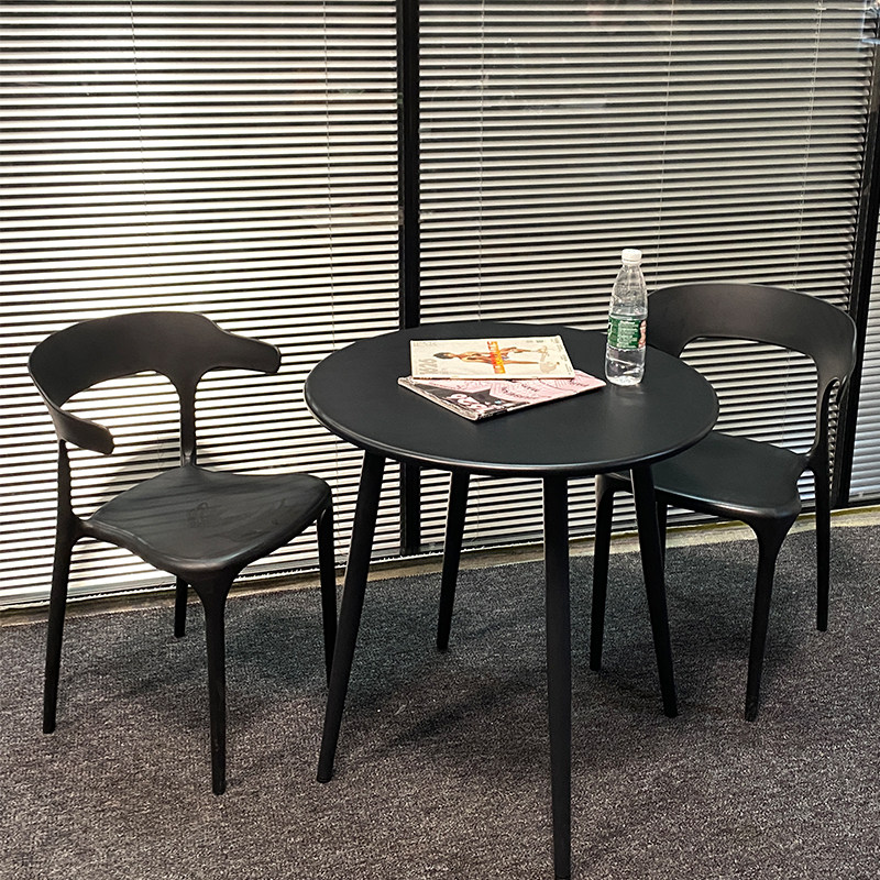 Outdoor Milk Tea Shop Outside Swing Plastic Chair Round Table Folding Combo Open Air Casual Balcony Net Red Cafe Small Table Chair