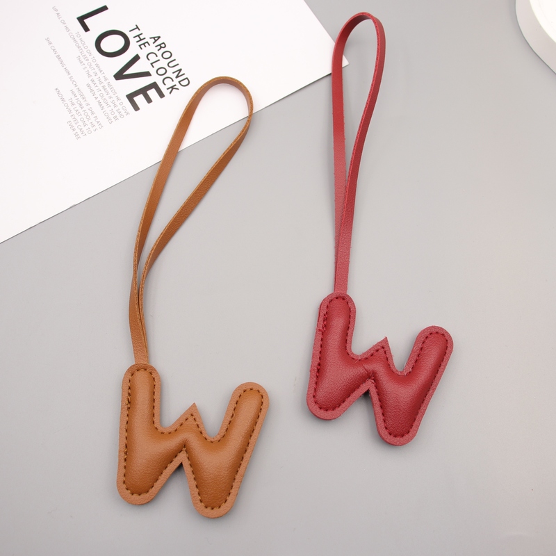 Creative Letter W Leather Bag Pendant, Simple Leather Key Lanyard Pendant, Versatile Car Hanging Ornament for Couples Creative Letter W Leather Bag Pendant, Simple Leather Key Lanyard Pendant, Versatile Car Hanging Ornament for Couples