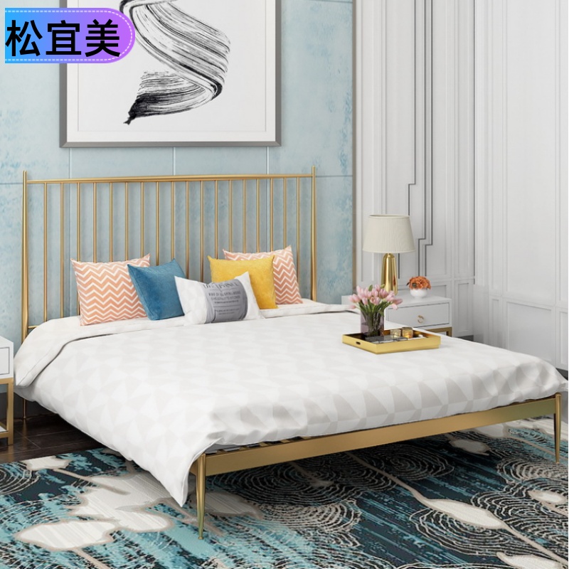 Nordic Style Modern Minimalist Iron Art Princess Bed 1 2 Single 1 5 adults 1 8 m Double fashion Ins iron frame bed